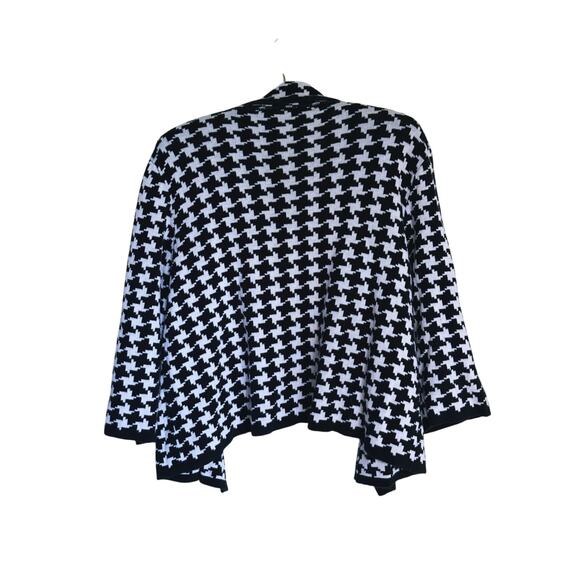 Josephine Chaus Button Houndstooth Knit Cardigan Blazer Sweater XL Heritage - Picture 3 of 8